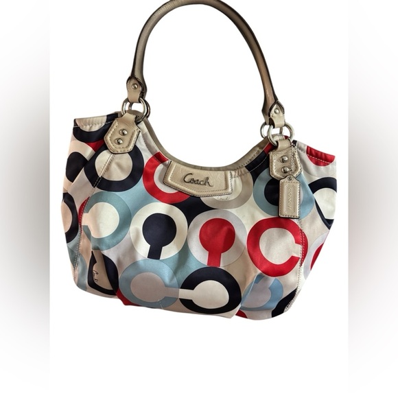 Coach Handbags - Coach Ashley Op Art Scarf Satchel / Shoulder Bag | Good Used Condition